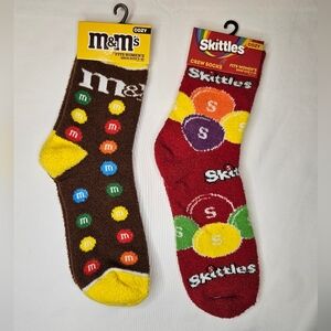 M&Ms And Skittles Fuzzy Socks NWT